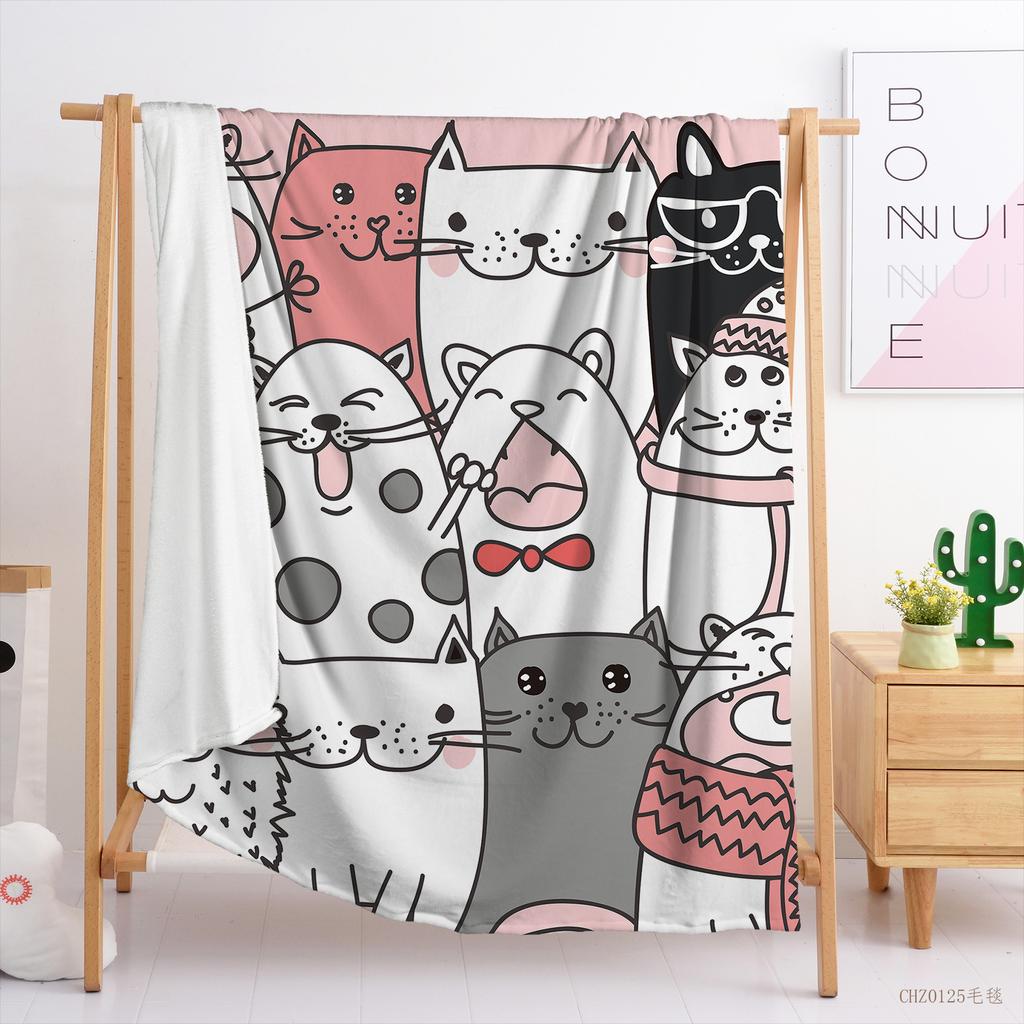 Blanket Small Fresh Blanket Flannel Blanket Cat Dinosaur Blanket Blanket