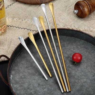 Mixing Spoon Stainless Steel Coffee Spoon Grip Coffee Beverage Stirrer Teaspoons Tableware