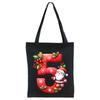 English letters A-Z Christmas number print student casual canvas tote bag