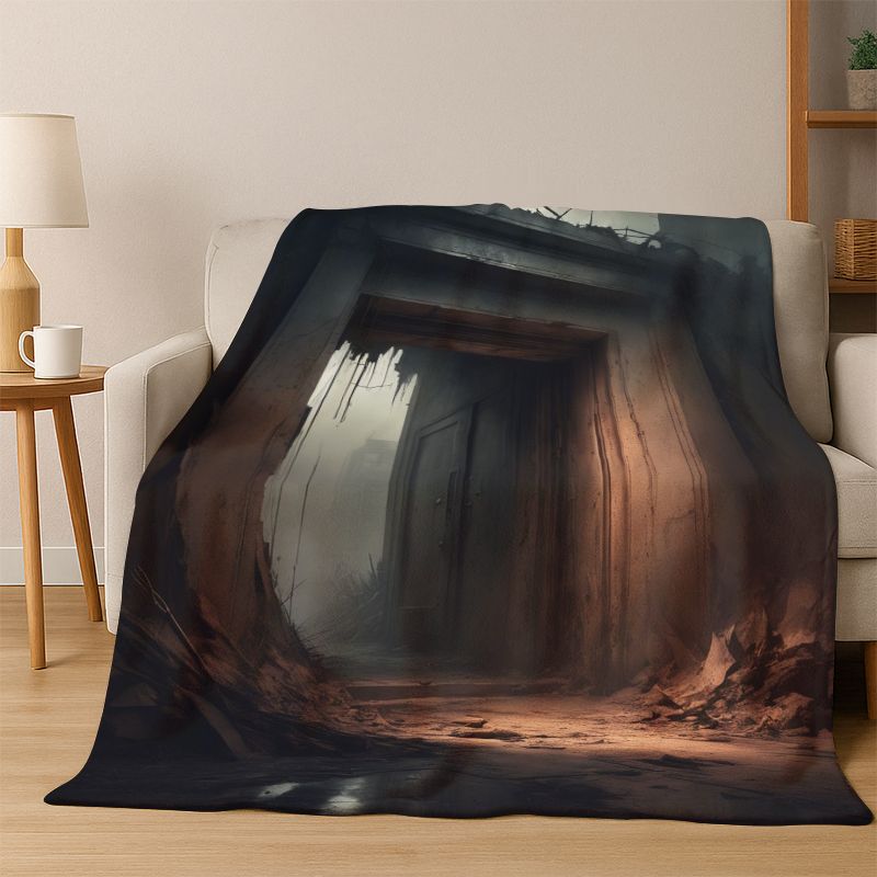 Mysteriöses magisches Tor Tür Cartoon Flanell Decke Weiche warme Überwurfdecke für Schlafzimmer Wohnzimmer Bett Reise Camping Picknick Kind