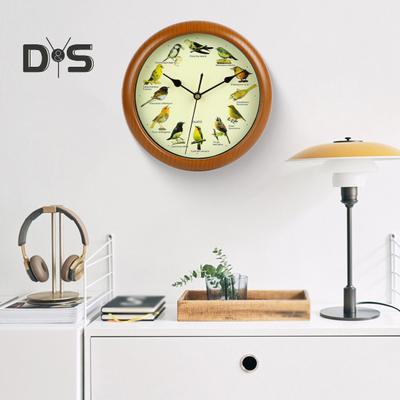 Singing Bird Wall Clock Silent Non-Ticking Battery Powered Wide Application Decorative Clock Round Modern Wall Clock