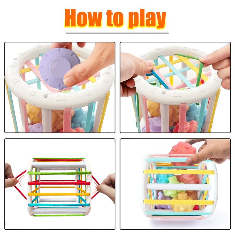 Montessori Colorful Shape Blocks Sorting Game Baby Learning Educational Toys Kids Grip Training Accessories Newborn 0 12M Gift