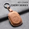 For Chery Fulwin T9 2025 Leather Car Key Bag Case Wallet Holder Key Cover Key Chains Car Accessories Key rope Keyring