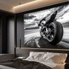 Speed Sport Bike Tapestry Monochrome Motorcycle Wall Art Decor for Living Room