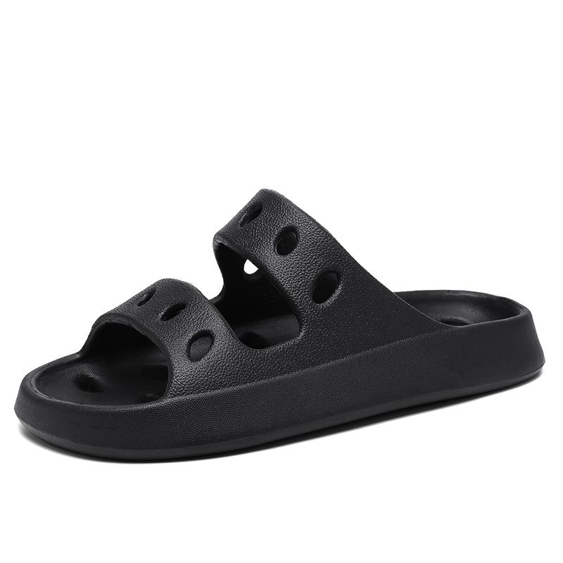 Men's and Women's Non-Slip Hollow Bath Slippers for All Seasons