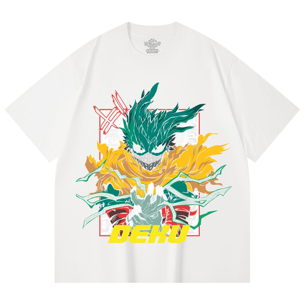 230 Gsm 100% Cotton My Hero Academia V23 Deku Print Unisex Heavy Cotton T Shirt