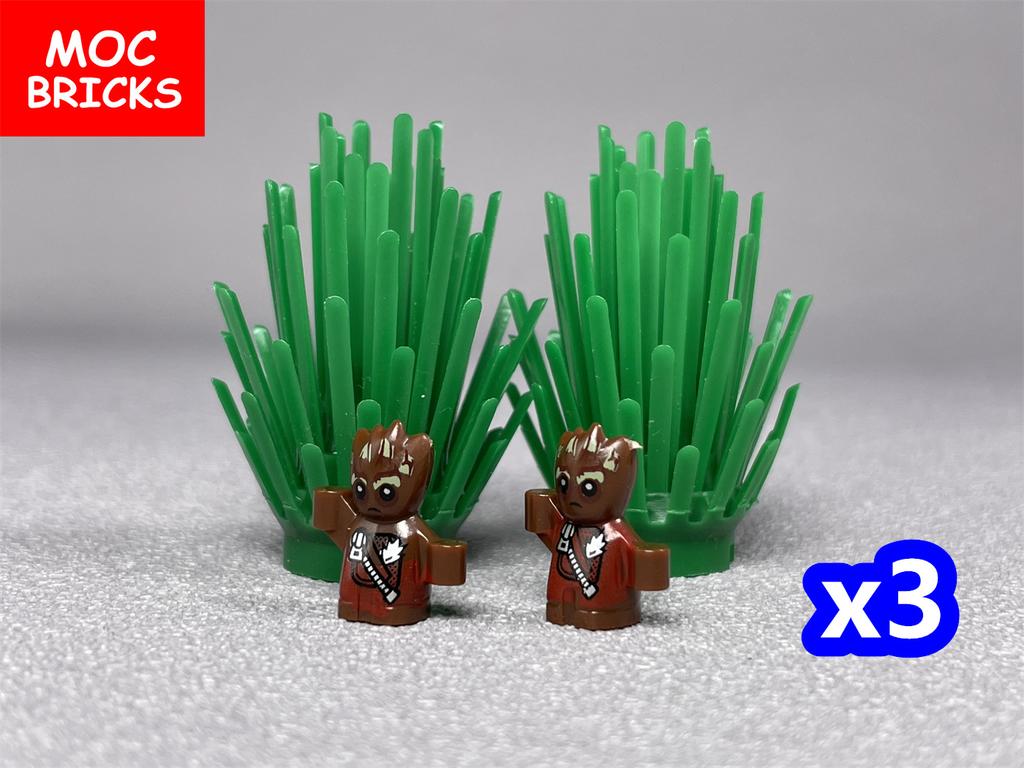 MOC Bricks Hero Little Tree Man 16mm Figure Guard Accessories Assembled Building Blocks Kid Dolls Toys