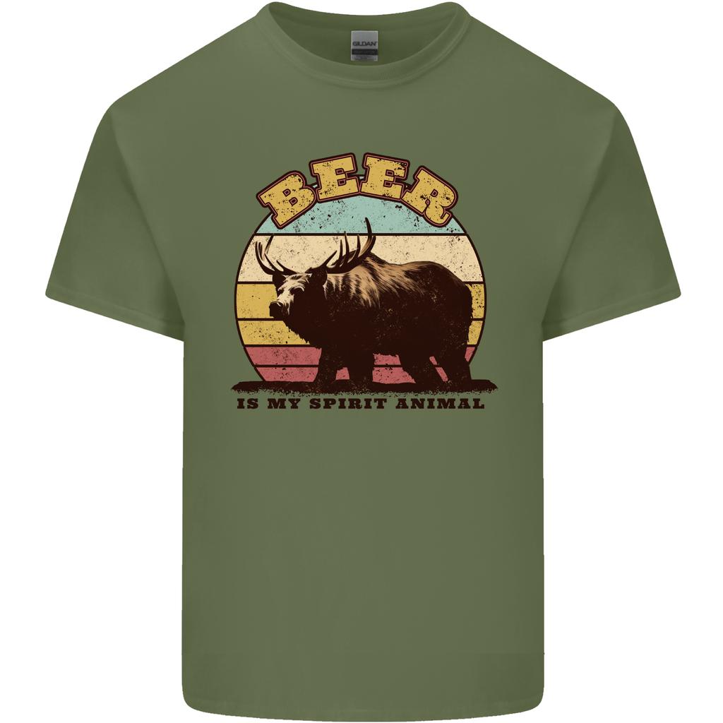 Beer is My Spiritual Animal Funny Alcohol Bear Unisexs Light Cotton TShirt