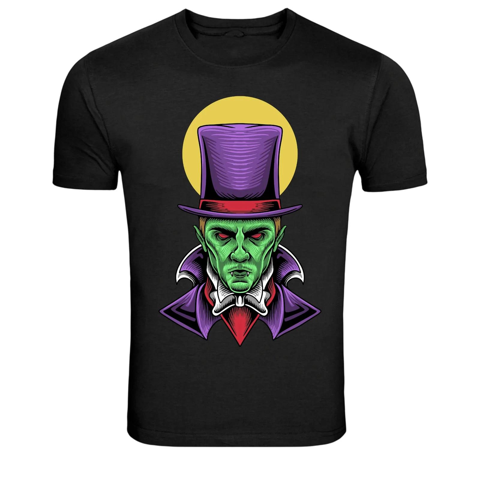 

Green Vampire With Top Hat Horror Graphic T-Shirt XL