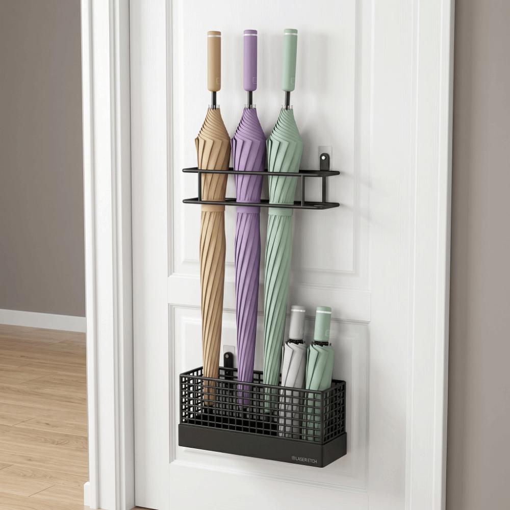 Wall-Mounted Umbrella Holder Metal Umbrella Organizer Durable Umbrella Storage Rack  Apartment