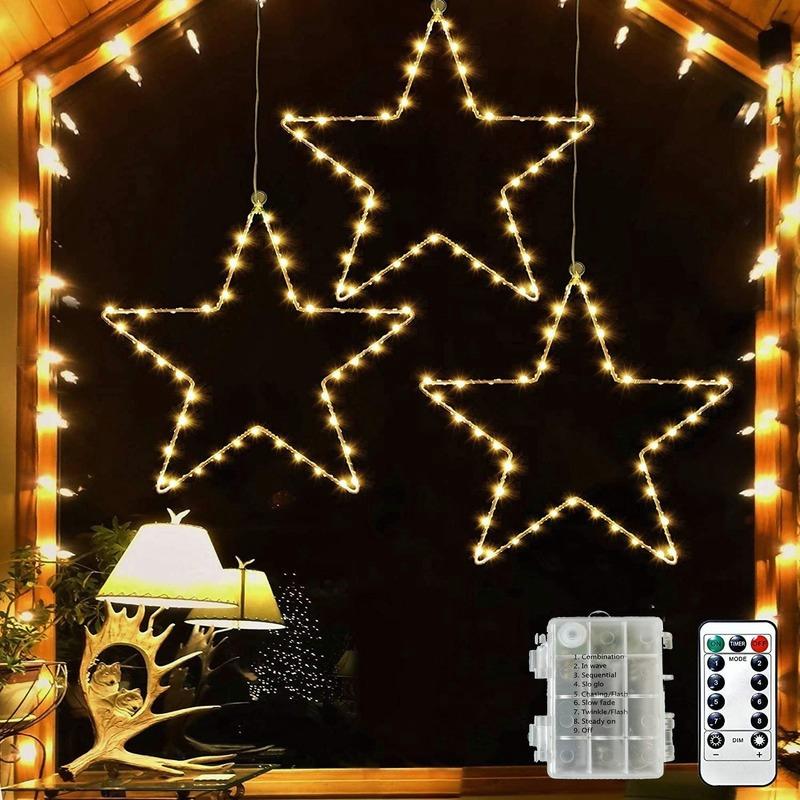 Buy Window Lights Christmas Star Lights with Timer Battery Operated 8