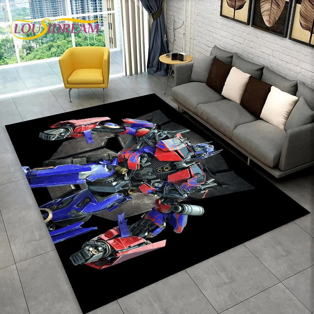 Cartoon T-Transformers Autobots 3D Carpet Rug for Bedroom Living Room Home Sofa Decoration,Children Game Large Decor Floor Mat