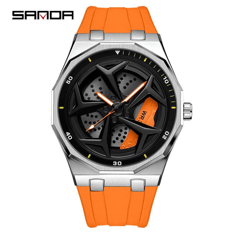 Sanda Quartz Wheel Men s Fashionable Luminous Waterproof Watch