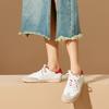 Mode BEAUTODAY Lässige Wildleder-Sneakers Damen Gemischte Farben Leder Ballerinas Schnürverschluss Damen Bequeme Schuhe Handgefertigt 29860