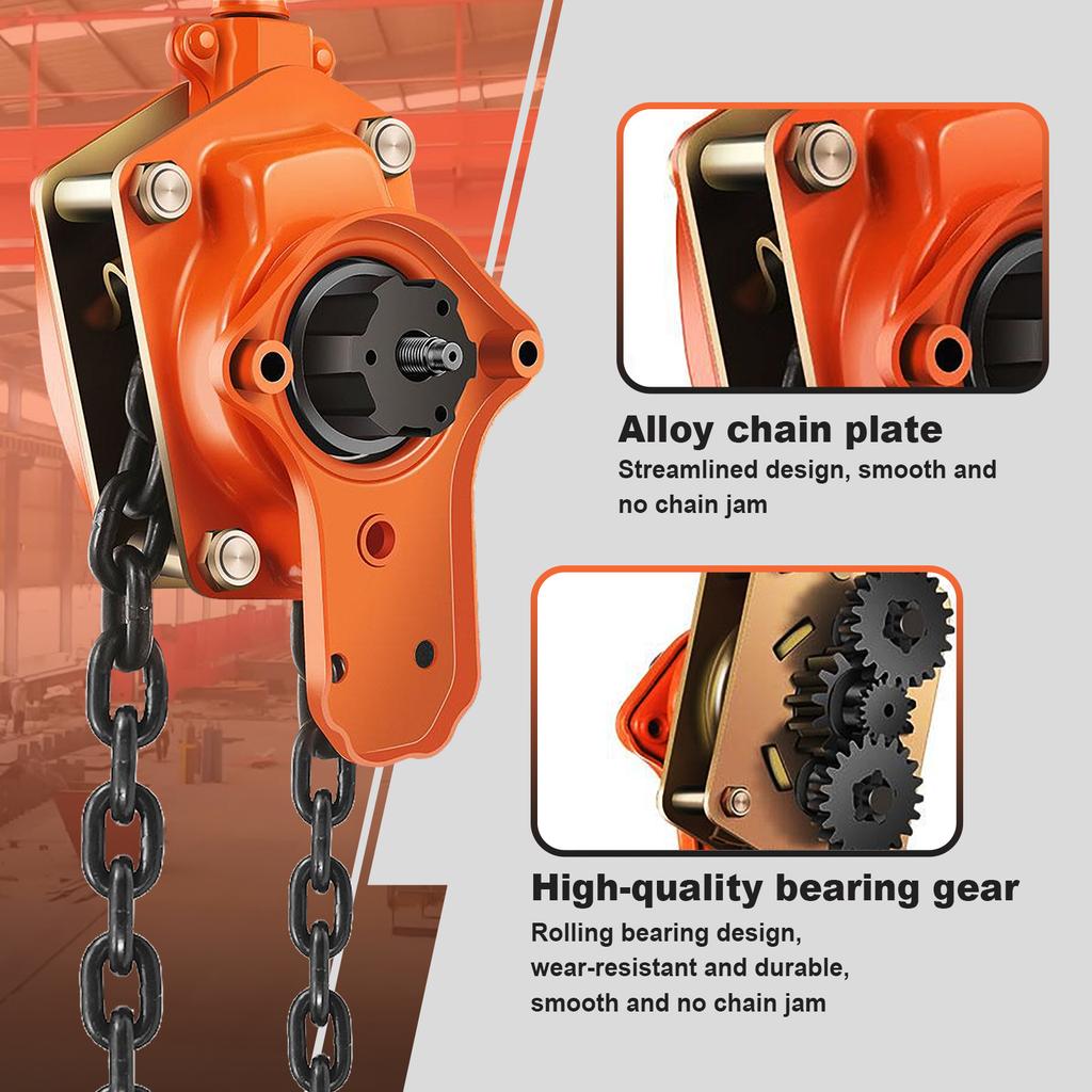 3 Ton/6000 Lbs Hand Chain Hoist Heavy Duty Garage Hoist Anti-Slip Steel Ratchet Lever Hoist With Hook For Garage Workshop