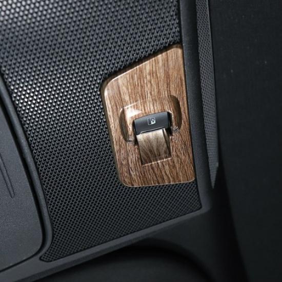 Rear Small Window Lift Button Decor Cover Trim for Ford F150 2015-20 Wood Grain