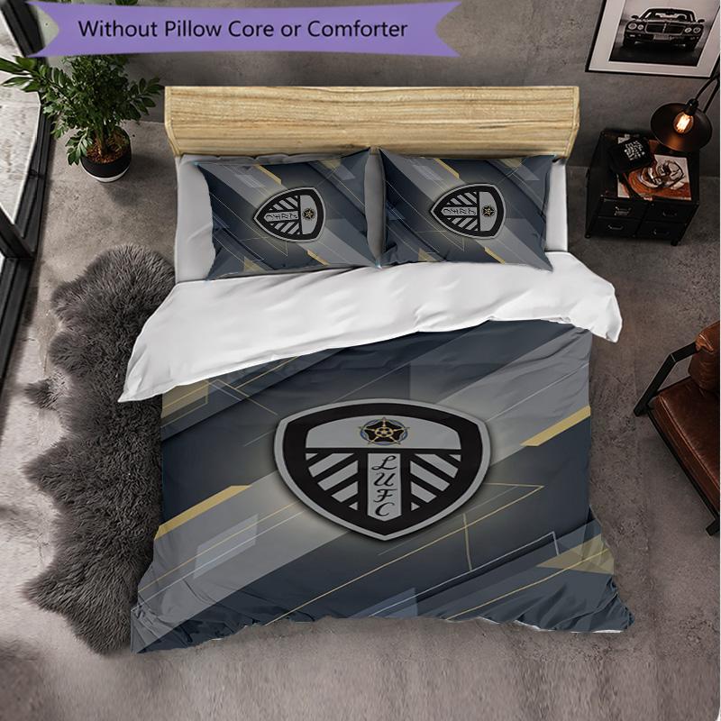 Leeds United Themed Bedding 3Pcs Duvet Cover Set Decorative Bed Linen For Teen Room Home Decoration