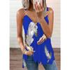 2023 Fashion Sleeveless  Leaf Print Blouse For Woman V Neck Zipper Loose Shirts Elegant Casual Stylish Tops Summer Blusas 26506