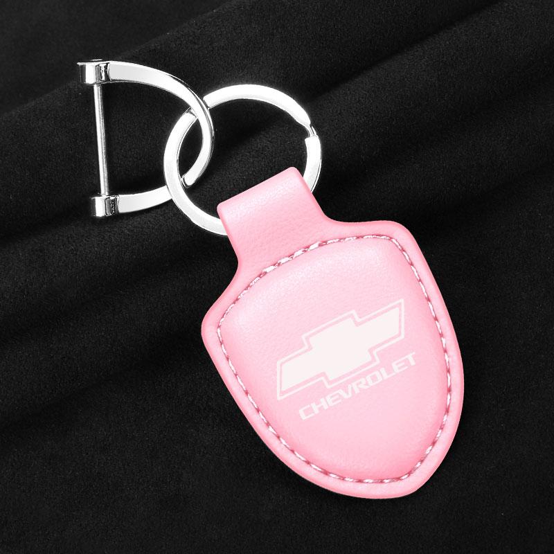

Car Shield Leather Keychain Key Ring Pendant Holder Gift for Chevrolet Accessories