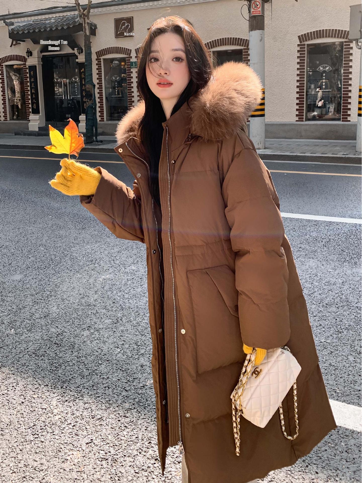 

2024 Женский пуховик большого размера для беременных выше колена, приталенный 4XL