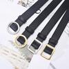 Non perforated women's belt, men's lazy belt, no punching, versatile fashion, ins black decoration, Korean version jeans