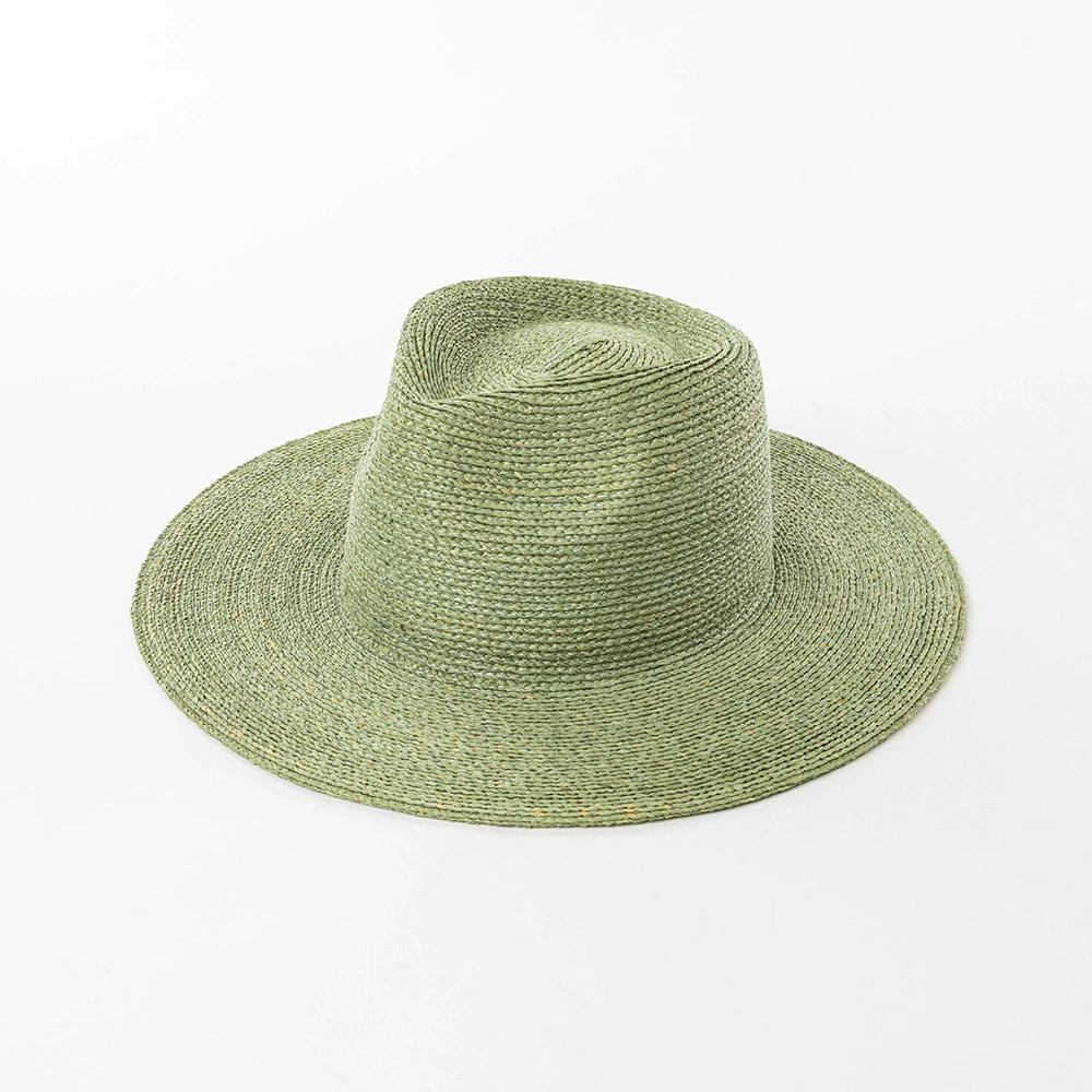 202601-hh5395A Breathable ins chic summer solid Natural raffia grass classic fedoras cap men women panama jazz hat