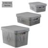 Hollow Plastic Storage Basket with Lid - Desktop Organizer & Wardrobe Bin