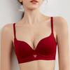 Smooth Underwear Comfortable and Sexy Gathered Bra Anti Sagging Double Breasted Seamless Red Bra