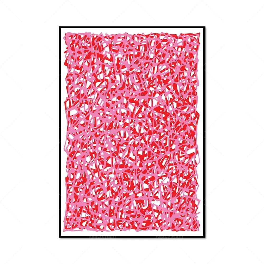 Abstract Art Red Pink Poster Hi Gallery Wall Modern Home Decoration Canvas Painting Wall Art Gift