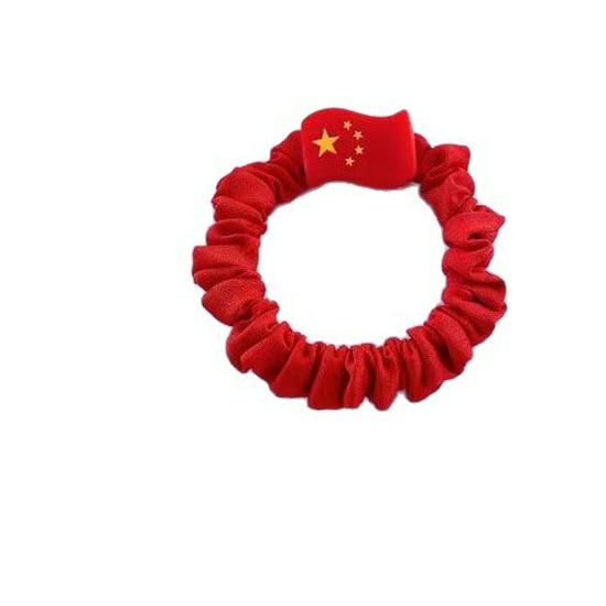 Nationalfeiertag Roter gefalteter Eis-Seiden-Haargummi mit Flaggen-Design