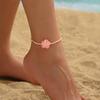 European and American Summer Fashion Necklace, Soft Pottery Flower Shell Bracelet, Woven Adjustment Anklet, Seaside Vacation Jewelry
