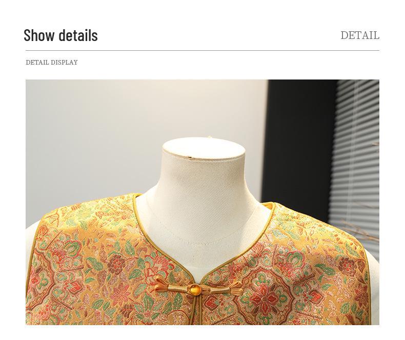 Spring Jacquard Vest: Elegant Chinese Style for Middle-aged & Elderly Women