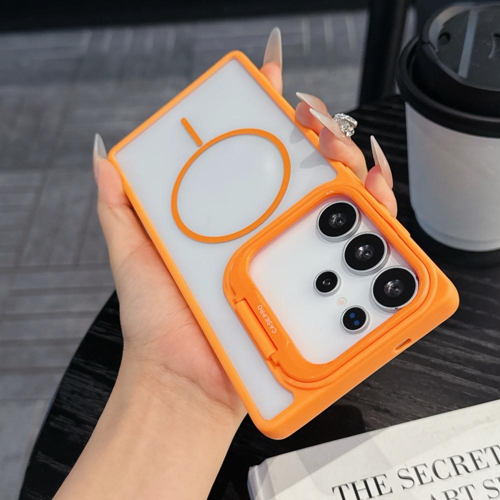 Camera Stand Clear Hard Armor Case for Samsung Galaxy S25 S24 S23 Ultra Plus For Magsafe Wireless Charging Acrylic Cover Funda