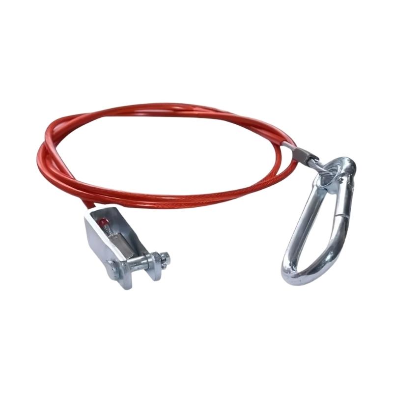 Trailer Tow Cable Replacement, Red Coated Steel Breakaway Line with Looped Eye Ends for Trailer Hardware Service Use