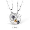 1 Pair Magnetic Couple Matching Necklace for Women Men 100 Languages I Love You Projection Sun Moon Heart Shape Pendant Jewelry