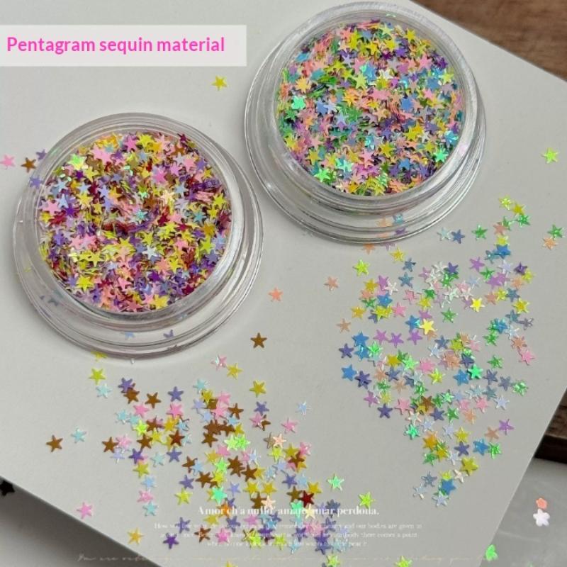 Decorazione Manicure 1 Scatola Paillettes a Stella Nail Art Glitter Colorati a Cinque Punte per Design Unghie Fai da Te