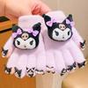 Plush Children's Five-Finger Gloves with Cute Animal Characters for Autumn and Winter