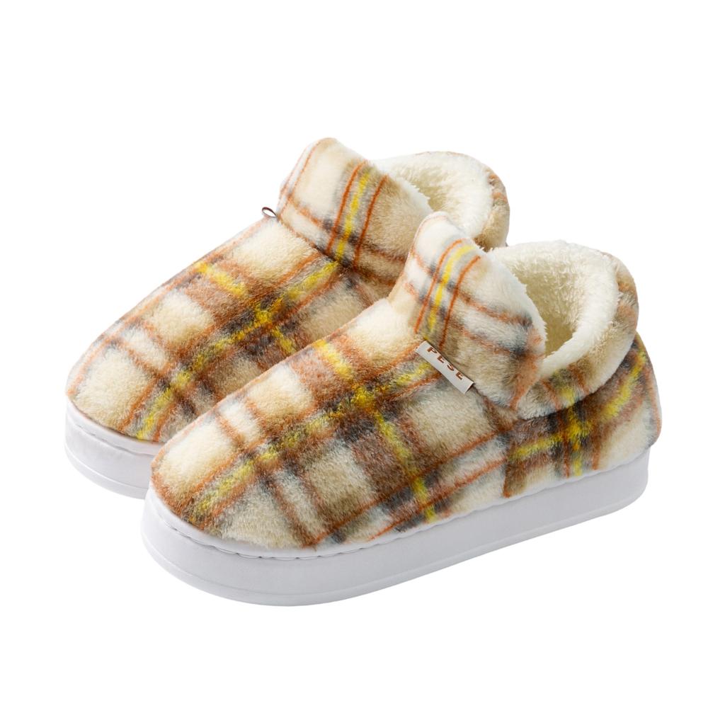 Home cotton shoes winter indoor household thermal shoes couple platform comfortable velvet shoes