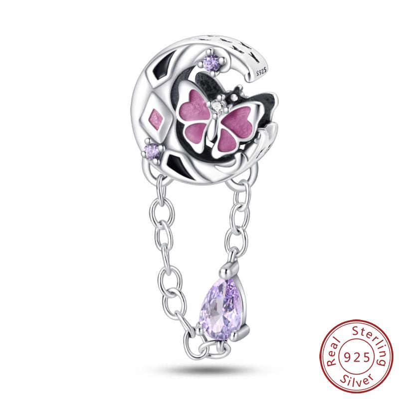 Elegant S925 Silver Butterfly & Dragonfly Multicolor Charms Beads Pendant 3mm DIY Fine Jewelry Making Accessories Gifts