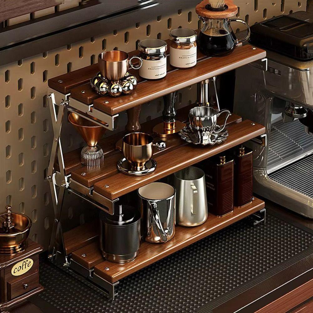 Foldable Design Tabletop Shelf Multi-Tier Mug Display Shelf Home Organization