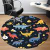 1PC Dino World Pattern Office Round Area Rug, Mat Suitable For Office, Under Office Chairs Bedroom Living Room Home Decor, Room Deco