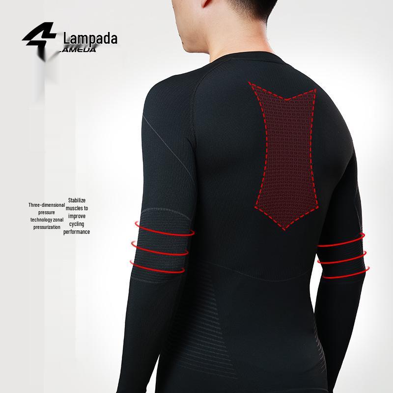 Lampaida Men's Long Sleeve Thermal Compression Cycling Suit