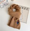 Autumn and Winter New Korean Version Versatile Lock Edge Korean Knitted Gray Scarf Women's Knitted Warm Neck Scarf