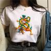 Harajuku Chinese Dragon Print Popular Fashion Trend Largesized Thin Unisexs and Womens Same Shortsleeved Tshirt Graphic