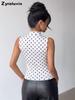 New Polka Dot Spaghetti Strap Vest Top - Slim Fit Bodycon Cami