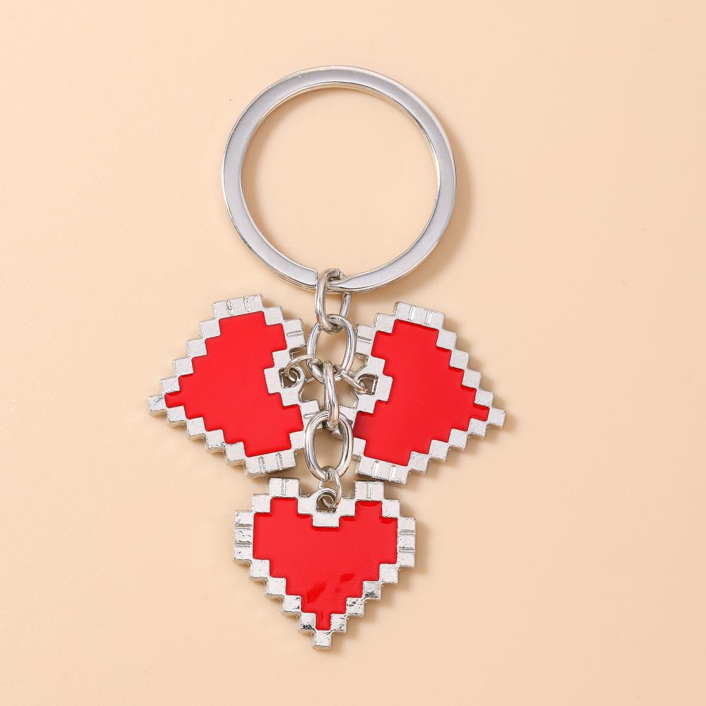 Cute Enamel Love Heart Key Chain Women Girls Key Ring Pendants for Handbag Decor DIY Handmade Key Holder Jewelry Gifts