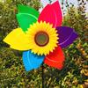 Sunflower Windmill Rotating Sunflower Wind Spinner Stake Standing Lawn Flower Pinwheel Outdoor Party Garden Yard Picnic Decor
