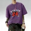 European and American men's summer dark warrior letter print comfortable and breathable round neck T-shirt outdoor street top