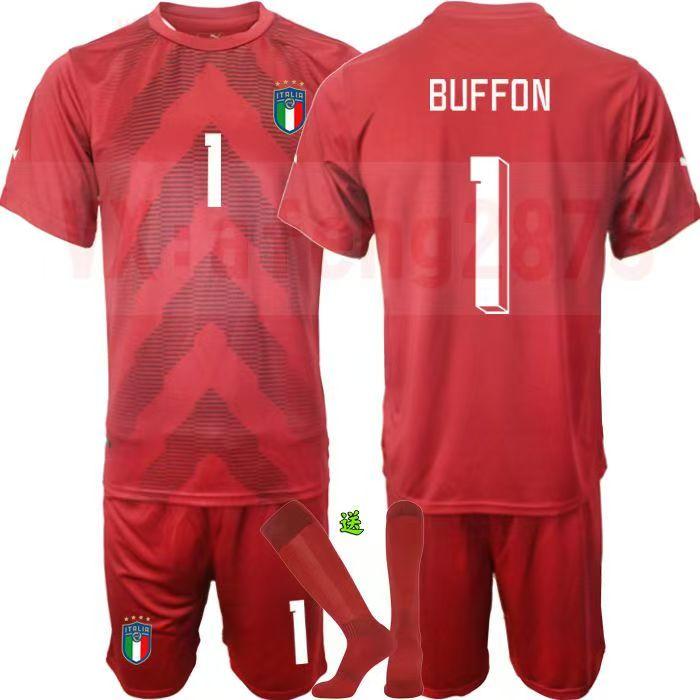 Italy Goalkeeper Full Kit 2022| Buffon 1 Donnarumma Meret21 Short Sleeve Soccer Uniform Set S