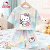 Vasaros Kawaii Hello Kitty Rinkinukai Kvėpuojantys Minkšti Vaikų Drabužiai Kūdikio Mergaitėms Mielas Animacinis 3D Spaudinys Trumpomis Rankovėmis Plonas Dviejų Dalių